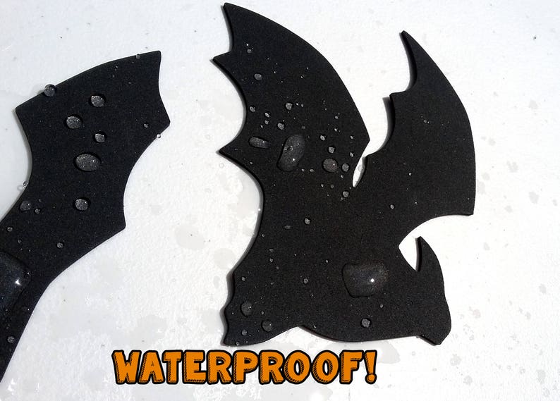 Bat Outdoor Waterproof Halloween Decoration 16 Bats, Reusable Wall Decoration, Waterproof Indoor or Outdoor foam bats image 4