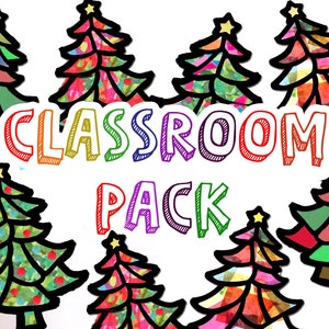 Holiday Trees Suncatcher kit,  DIY art kit - holiday gift for kids - holiday crafts, Christmas craft kits, classroom craft, school party