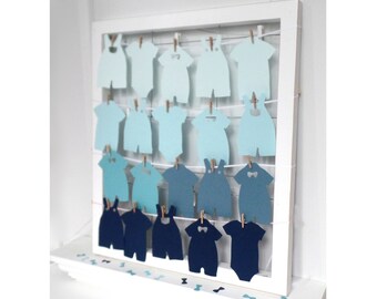 Baby Shower Clothes paper Cutouts, Outfit, Clothes line, Banner, Bunting, Premium Cardstock Die Cut Baby Shower, Romper, One Piece, Cut Outs
