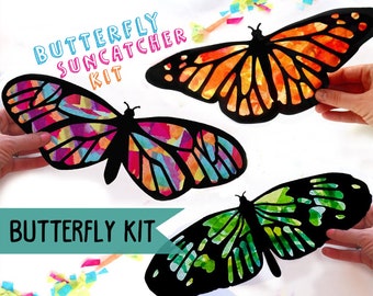 Large Butterflies Stained Glass Suncatcher Kit