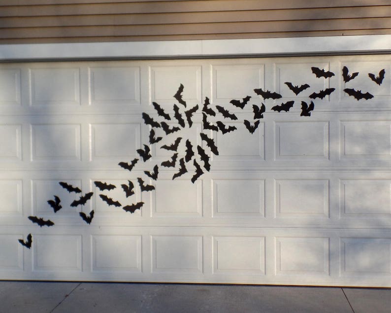 Bat Halloween Decoration 16 Bats Reusable Wall Decoration Etsy