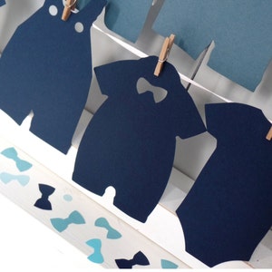 Little Man Large Baby clothes Paper Tags, Die Cuts, Baby Shower all in one, Paper Cut Outs Baby Wish Tags Decorations, Custom colors, outfit
