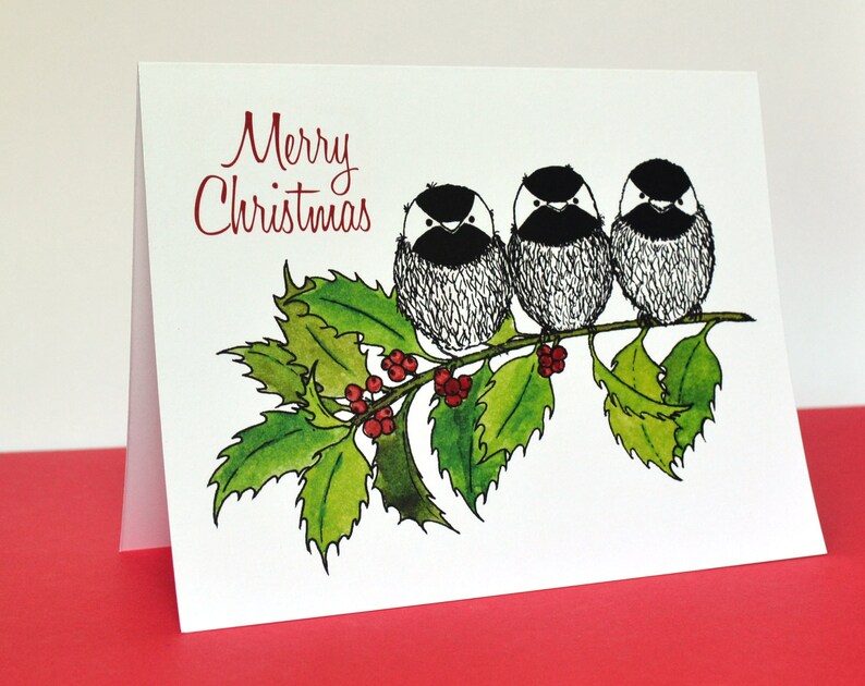 Cheery Chickadee Christmas Greeting Card 1 image 2