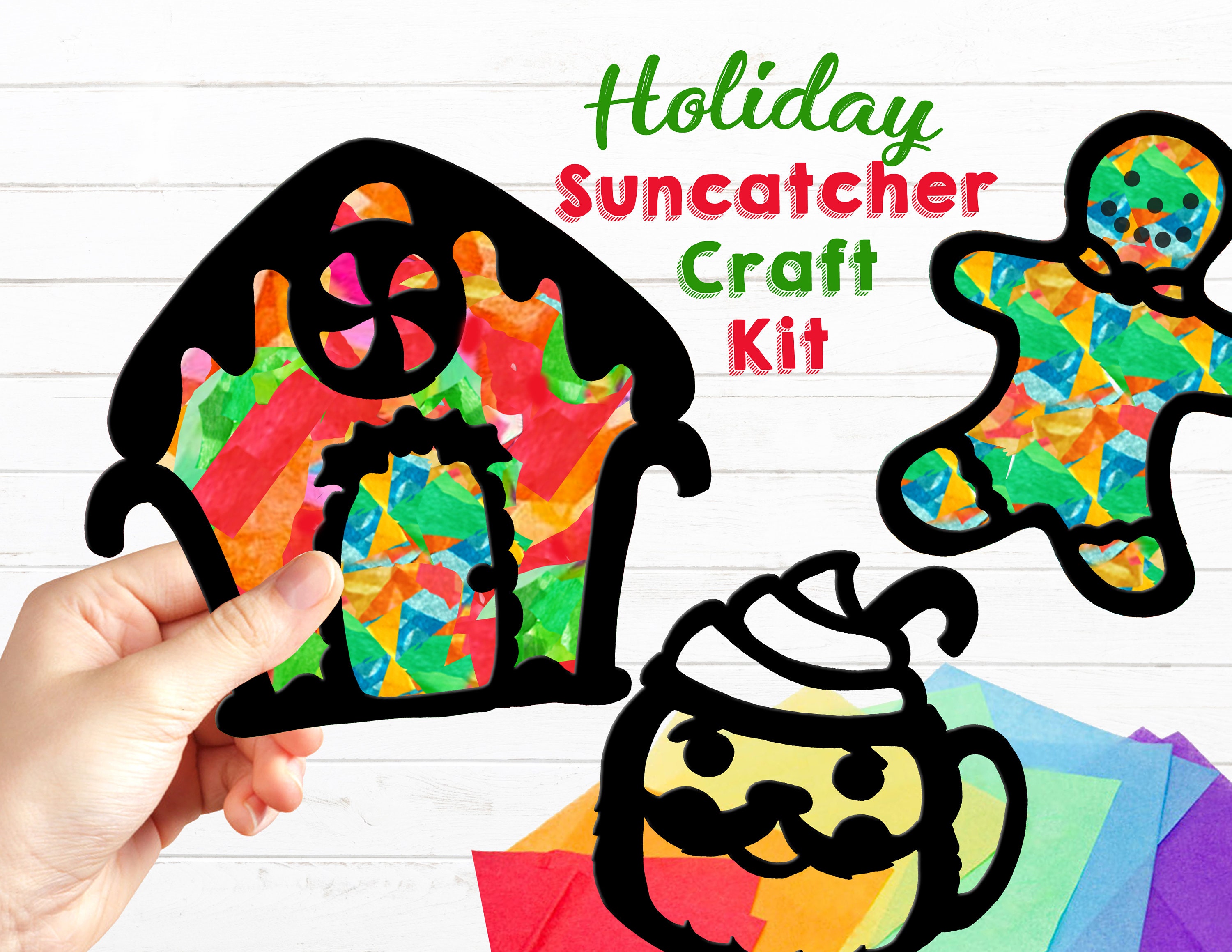 Snowglobes Suncatcher Kit Kids Craft Kit Christmas Crafts Make