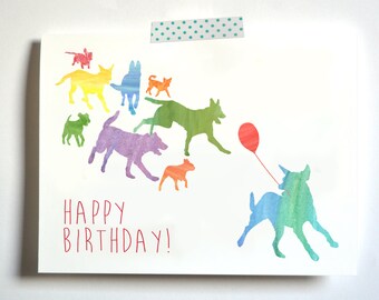 Catch me if you can Dog Birthday Card