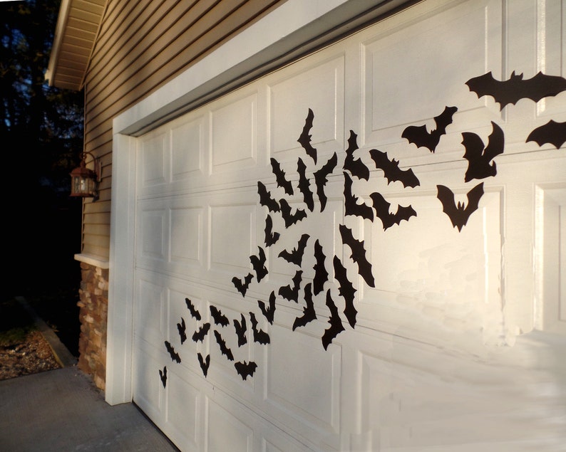 Bat Outdoor Waterproof Halloween Decoration 16 Bats, Reusable Wall Decoration, Waterproof Indoor or Outdoor foam bats image 2