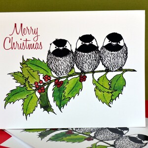 Cheery Chickadee Christmas Greeting Card 1 image 1
