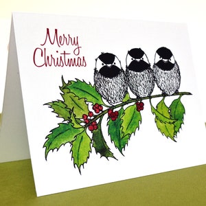 Cheery Chickadee Christmas Greeting Card 1 image 4