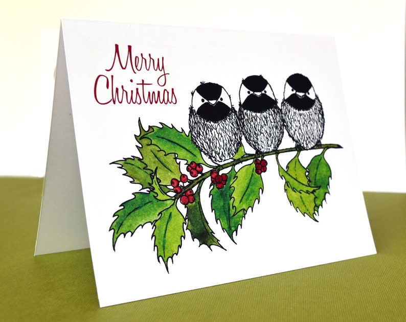 Cheery Chickadee Christmas Greeting Card 1 image 4