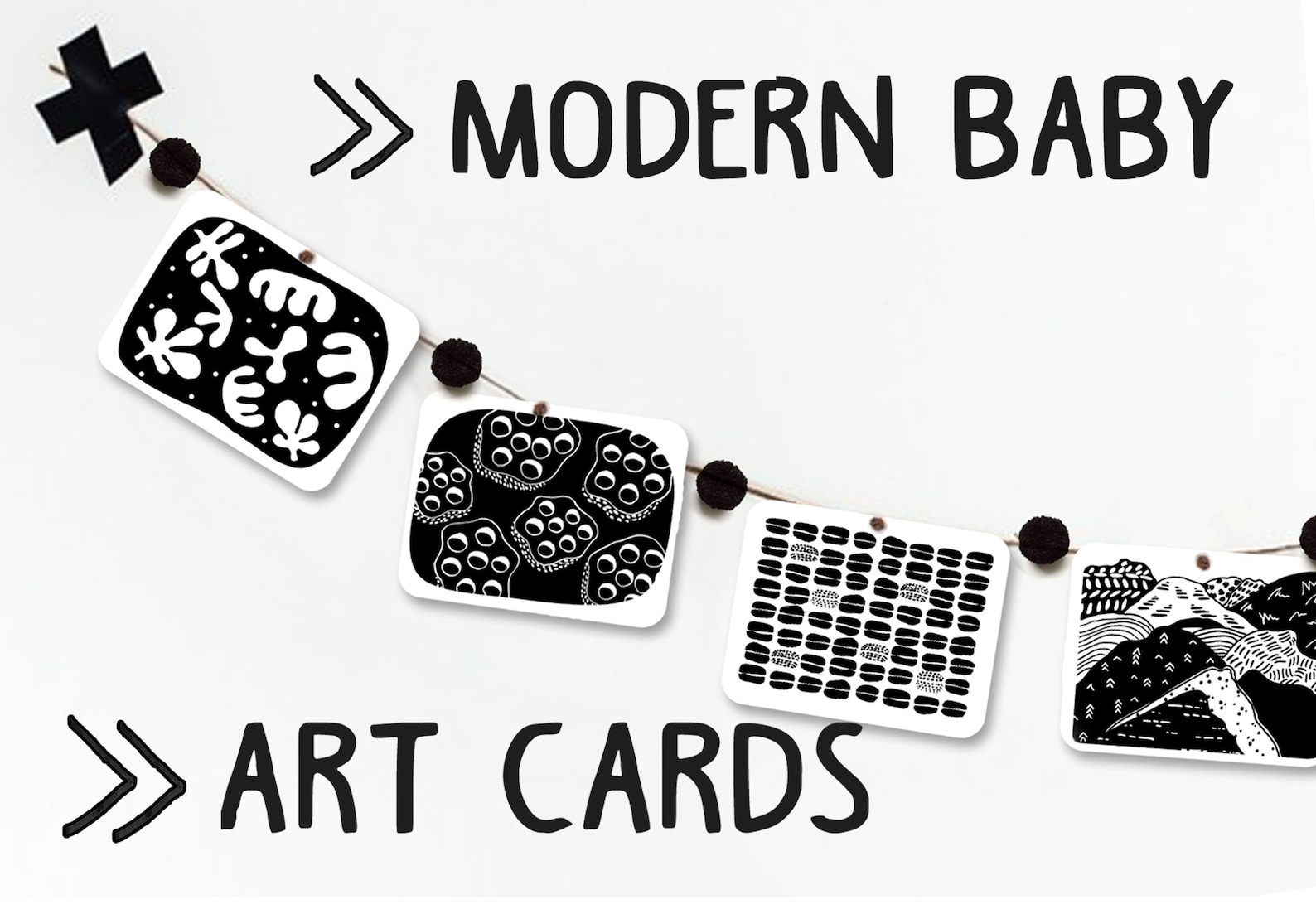 Baby Gift Modern Monochrome Black and White Baby Art Flash Etsy