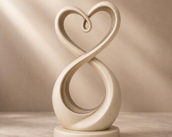 Infinity Heart Sculpture STL File | Modern Love Statue 3D Print Model | Abstract Romantic Decor Digital Download