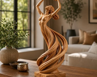 Abstract Dancing Woman Sculpture STL | Elegant Female Figure 3D Model | Modern Home Decor Statue | Artistic STL Download for 3D Printing