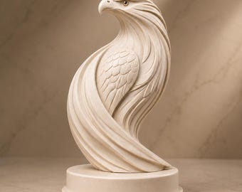 Eagle Sculpture STL File | Majestic Eagle Statue 3D Print Model | Falcon Hawk Wildlife Decor Digital Download