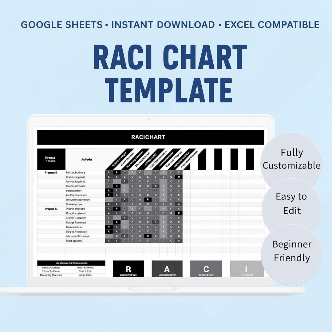 RACI Chart Template – Roles, Responsibilities & Accountability Matrix ...
