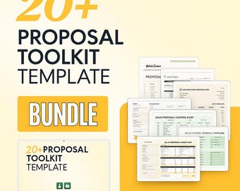 Paquete de más de 20 plantillas para propuestas en Excel / Formularios de propuestas comerciales / Seguimiento de presupuestos y contratos con clientes / Hoja de cálculo para licitaciones y precios de proyectos