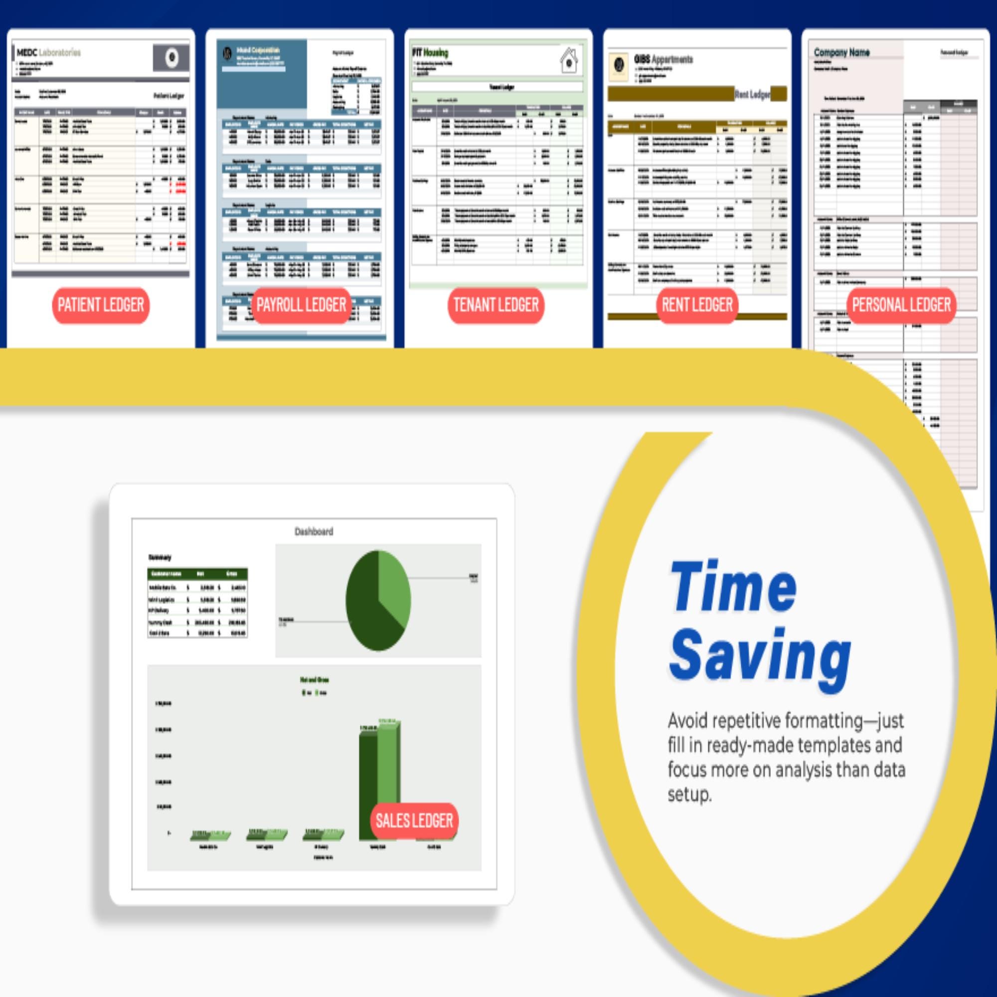 20+ Printable Ledger Book Template Bundle Excel | Accounting Expense ...