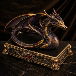 Dragon Tray STL File | Fantasy Dragon Bowl 3D Print Model | Gothic Desk Organizer | Mythical Dragon Decor Digital Download