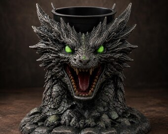 Dragon Head STL File | Fantasy Dragon Bust 3D Print Model | Mythical Dragon Head Sculpture | Medieval Decor Digital Download
