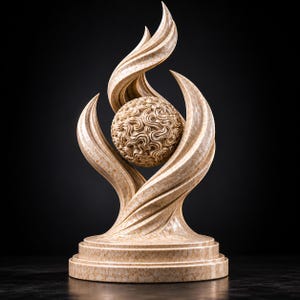 Sculpture abstraite d'orbe STL | Modèle 3D d'art géométrique moderne | Statue de décoration d'intérieur minimaliste | Téléchargement STL contemporain pour impression 3D