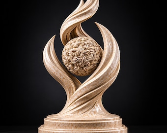 Abstract Orb Sculpture STL | Modern Geometric Art 3D Model | Minimalist Home Decor Statue | Contemporary STL Download for 3D Printing