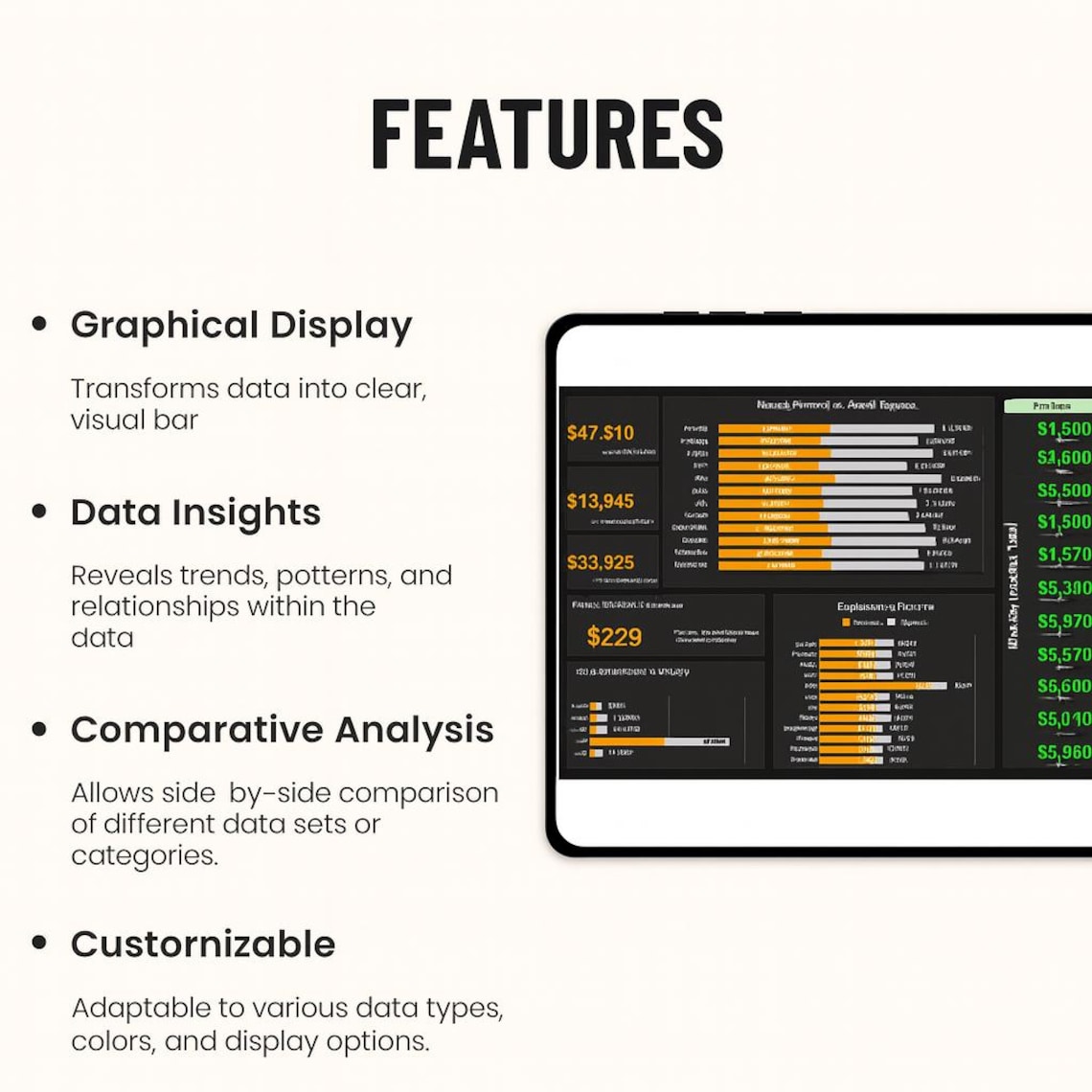 Data Visualization Bar Chart Template Excel Interactive Dashboard Data Visualization Bar Chart Template Excel Interactive Dashboard