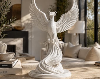 Dark Phoenix Sculpture STL File | Gothic Phoenix Statue 3D Print Model | Fantasy Fire Bird Decor | Mythical Winged Creature Digital Download