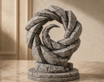 Infinity Stone Loop Sculpture STL File | Abstract Modern 3D Print Model | Decorative Stone Art Statue Digital Download
