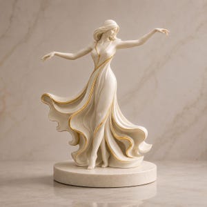 Elegant Dress Statue STL File | Luxury Female Sculpture 3D Print Model | Modern Fashion Figure Decor Digital Download