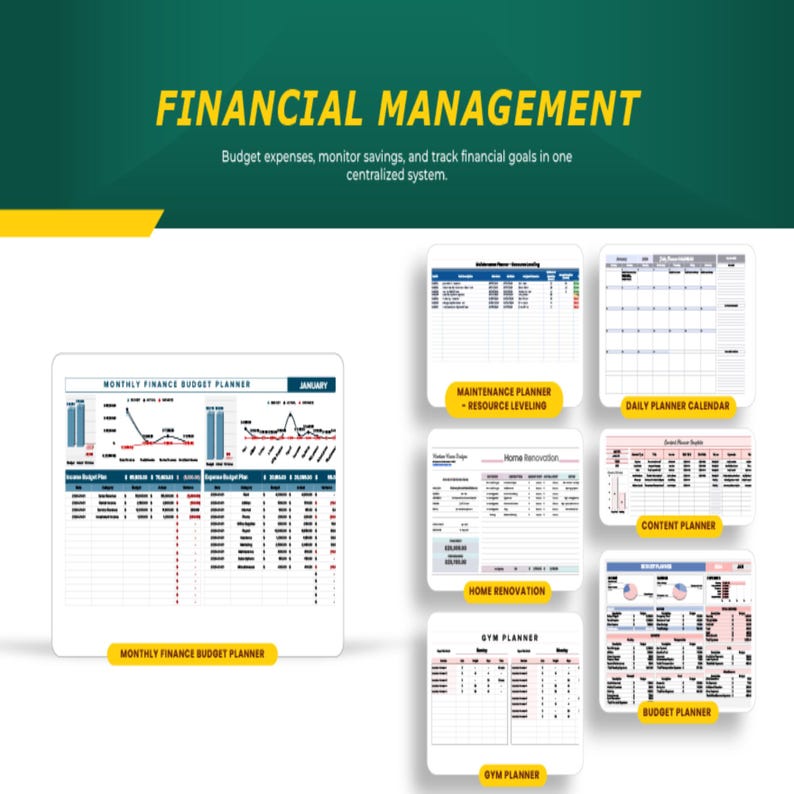 25-in-1 Excel Planner Templates Bundle | Budget, Task & Business ...