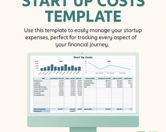 Plantilla de Excel para calcular los costos de puesta en marcha / Rastreador de gastos empresariales / Planificador de presupuesto / Proyección financiera de puesta en marcha / Estimador de costos