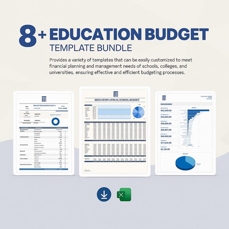 8+ Education Budget Template Bundle Excel | School Finance Tracker ...