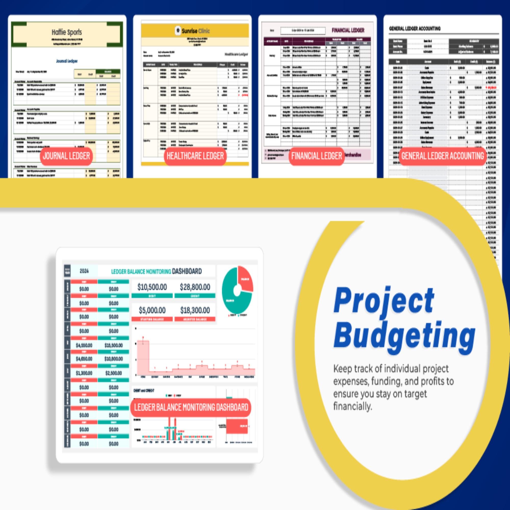 20+ Printable Ledger Book Template Bundle Excel | Accounting Expense ...