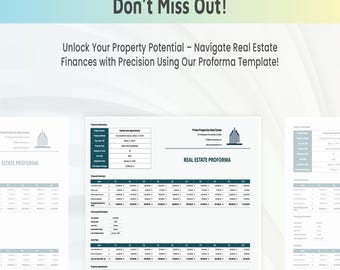 Proforma-Immobilien-Vorlage - Tool zur Messung von Mieteinnahmen, Ausgaben und ROI | Bearbeitbares Excel-Spreadsheet für Propignment Models Pro