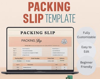 Plantilla de albarán: formulario con detalles del pedido y lista de envíos / Hoja de cálculo de Excel editable para el cumplimiento de pedidos y el control de inventario en comercio electrónico