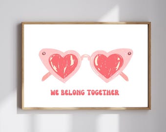 Harry Styles - We Belong Together (Aperture) Druck, Wandkunst, Indie Pop Text, Pink Maximalismus