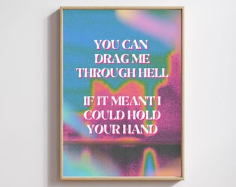 BMTH Poster, Wall Art, Pink Print, Music Poster, Lyrics Gift