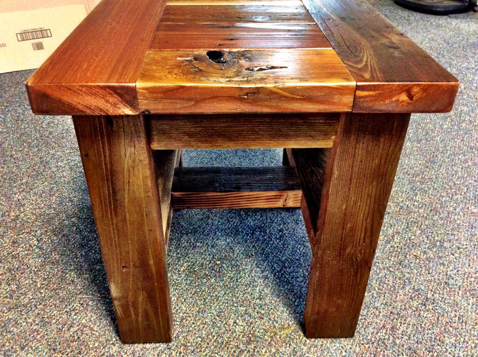 Reclaimed Wood End Table or Small Square Coffee Table Etsy