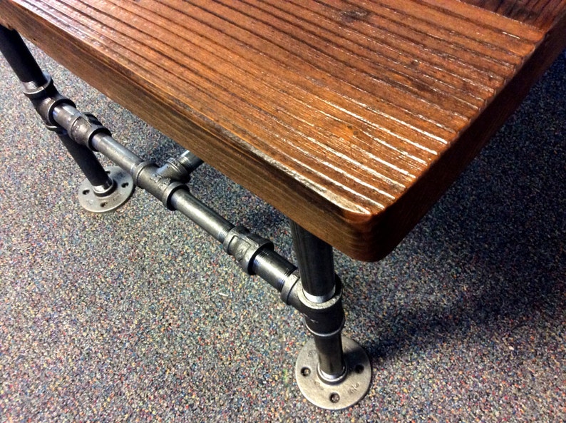 Industrial Coffee Table with Breadboard Ends