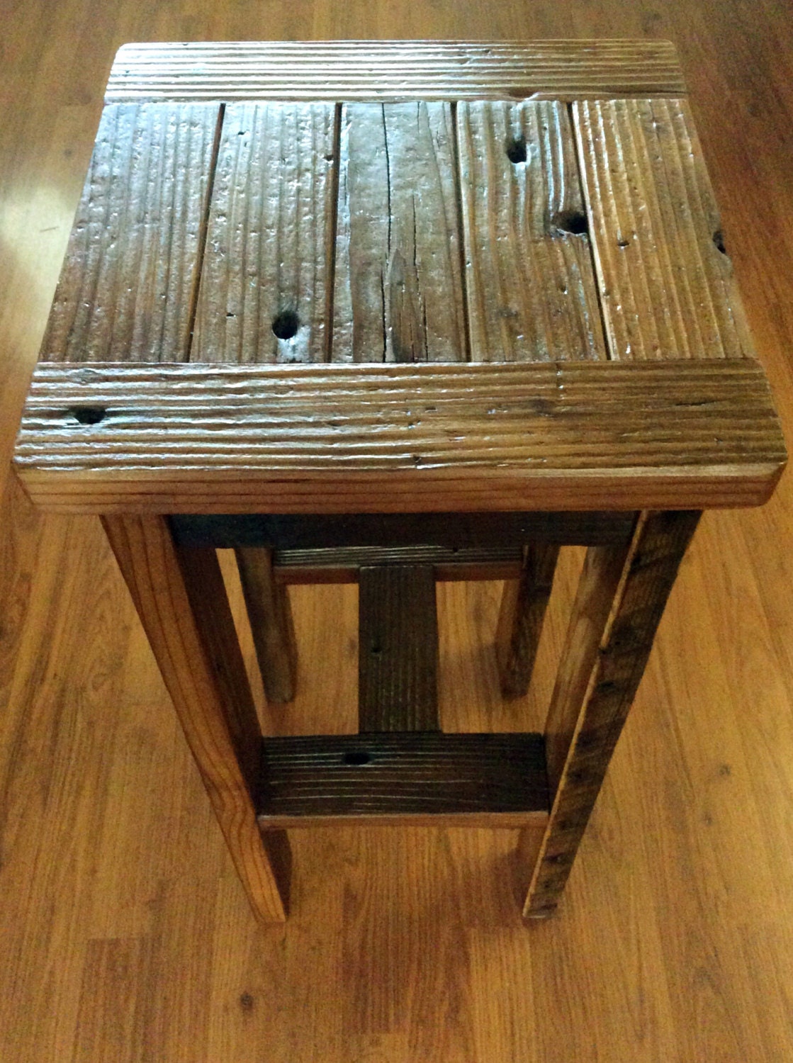 Rustic Reclaimed Wood Plant Stand Etsy