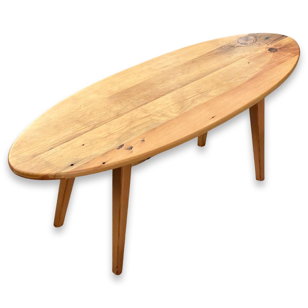 Surfboard Coffee Table / Beach House Coffee Table / Midcentury Oval