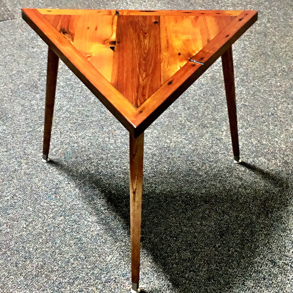 Triangular MidCentury / Danish Modern End Table with Splayed Etsy