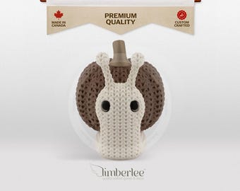 Knit Textured Snail Figurine: Knitted Texture, Animal Lover Gift