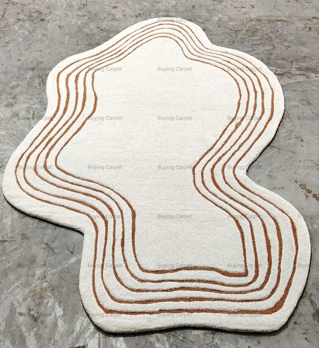 Irregular Shape Contour Rug | Hand Tufted Abstract Wavy Area Rug ...