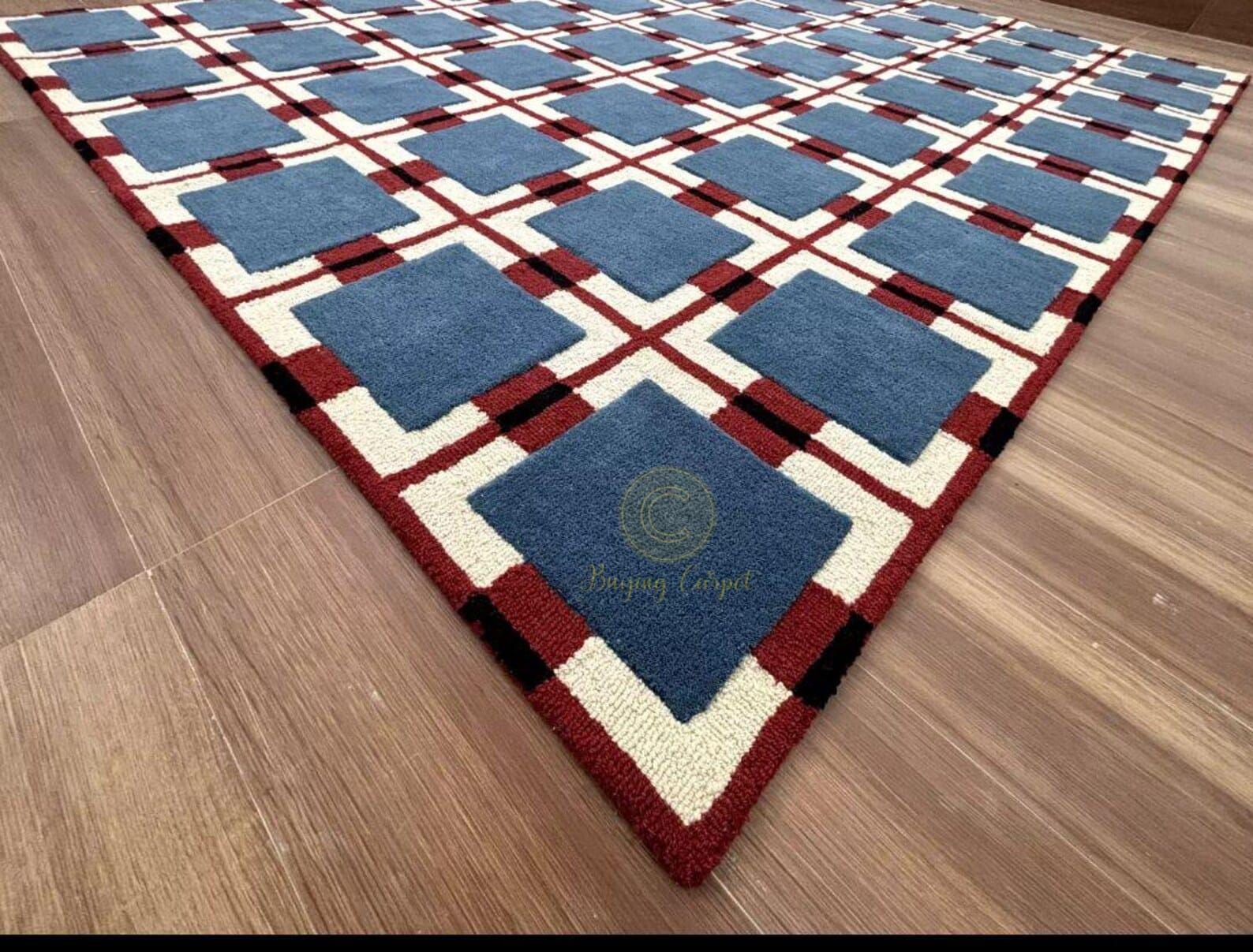 ハンドメイドのタフテッド 印象的なモダン幾何学模様エリア ラグ