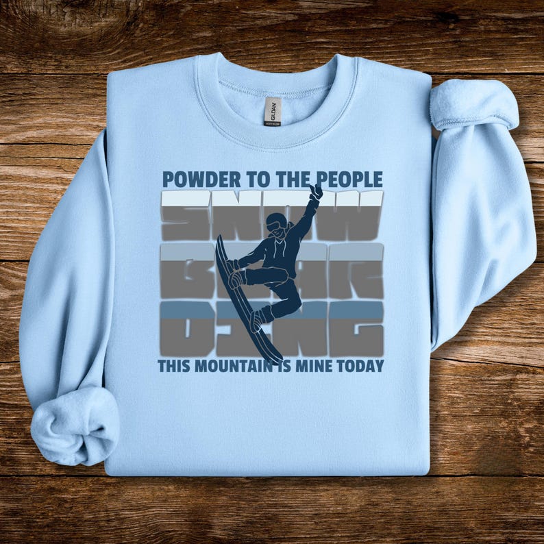 Snowboarding Crewneck Sweatshirt | Gildan 18000 | Bold Winter Graphic | Heavyweight Unisex Pullover | Cold Weather Attitude image 1