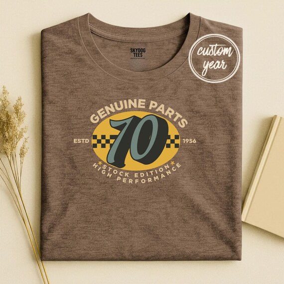 Personalized Milestone Birthday T-Shirt, Vintage Genuine Parts Tee, Unisex Bella Canvas 3001
