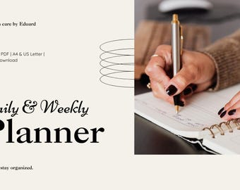 Daily & Weekly Planner Printable PDF / Minimalist Productivity Planner ...