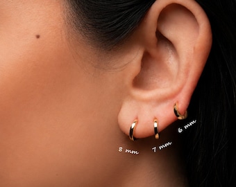 2/3/4 Pairs Tiny 18k Gold  Huggie Earrings: Minimalist Silver Hoops