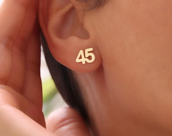 Custom Number Earrings, Personalized Lucky Number Earrings, Date Memorial Earrings, Custom Birthday Gift Earrings, Gamer Number Earring