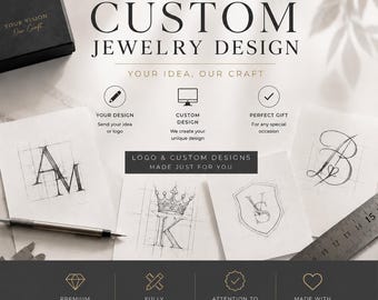 Custom Jewelry Design, Custom Logo Jewelry, Personalized Necklace Bracelet Earrings, Custom Made Jewelry Gift